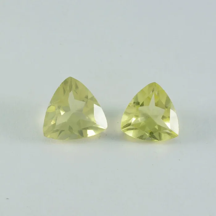 Lemon Quartz 1PC Small 7×7 MM Triangle Faceted Yellow Splendid Semi Precious Gems