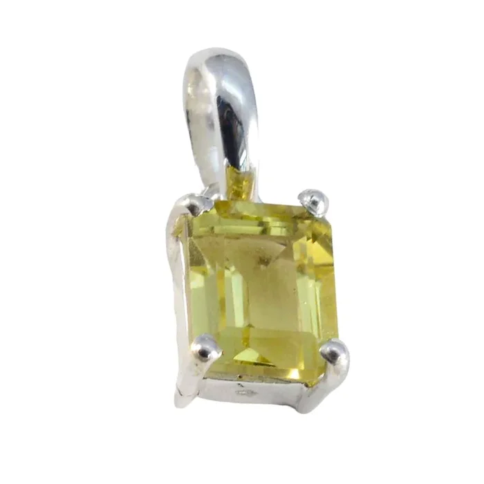 Lemon Quartz Dainty Spanish Silver Solitaire Victoria Feminine Yellow Pendant Jewelry