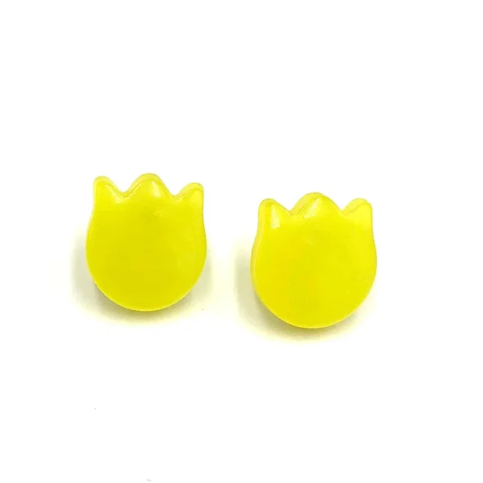 Lemon Yellow Moonglow Tulip Stud earrings
