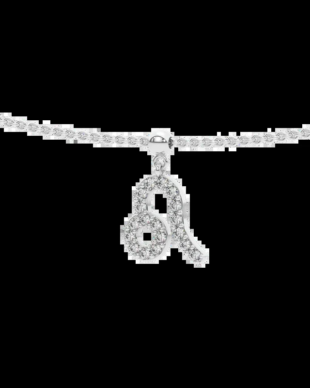 Leo Stone Pave Zodiac Necklace