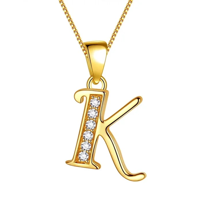 Lettre K initiale colliers pendentif femmes hommes nom bijoux cadeau 925 argent