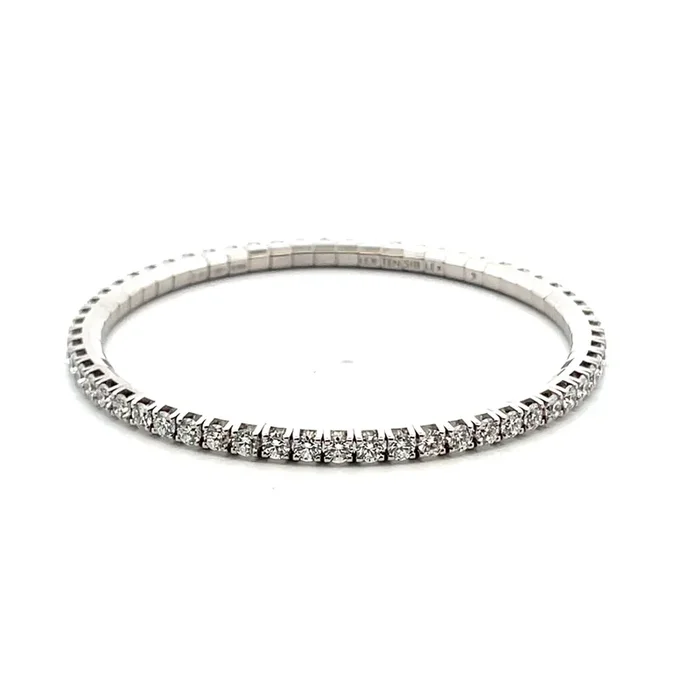 LEWIS COLLECTION 18K White Gold & 5.50ctw Diamond Stretch Tennis Extensible Bracelet