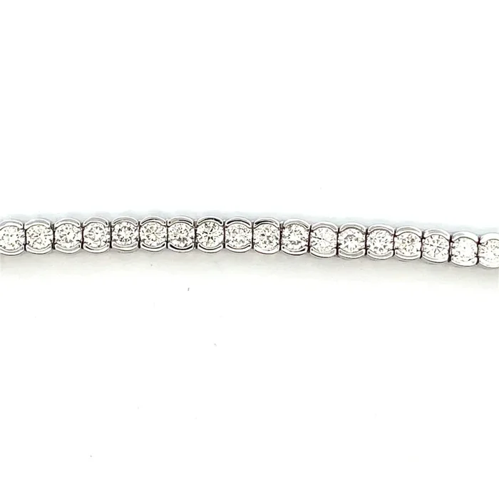 LEWIS COLLECTIONS 7″ Platinum & 10.60ctw Half Bezel Set Diamond Tennis Bracelet
