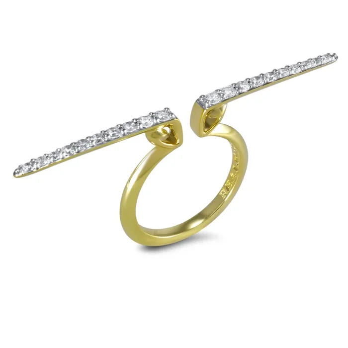 Linea Pavé Ring – 18K Gold Vermeil + CZ Blanc