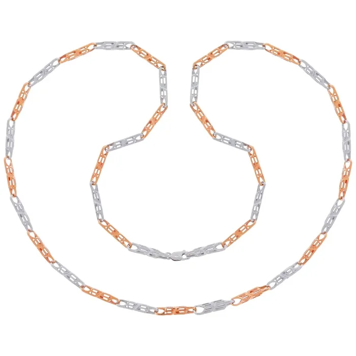 Link 22″ Two-tone Chain in Platinum & 18K Rose Gold
