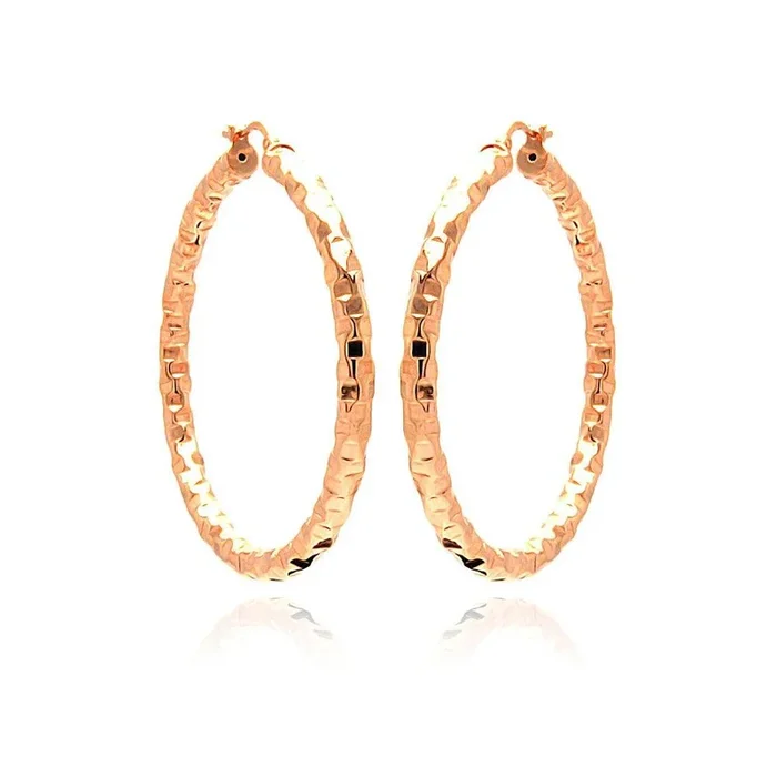 Liquidación – Pendientes de aro de plata 925 bañados en oro rosa – ITE00021RGP