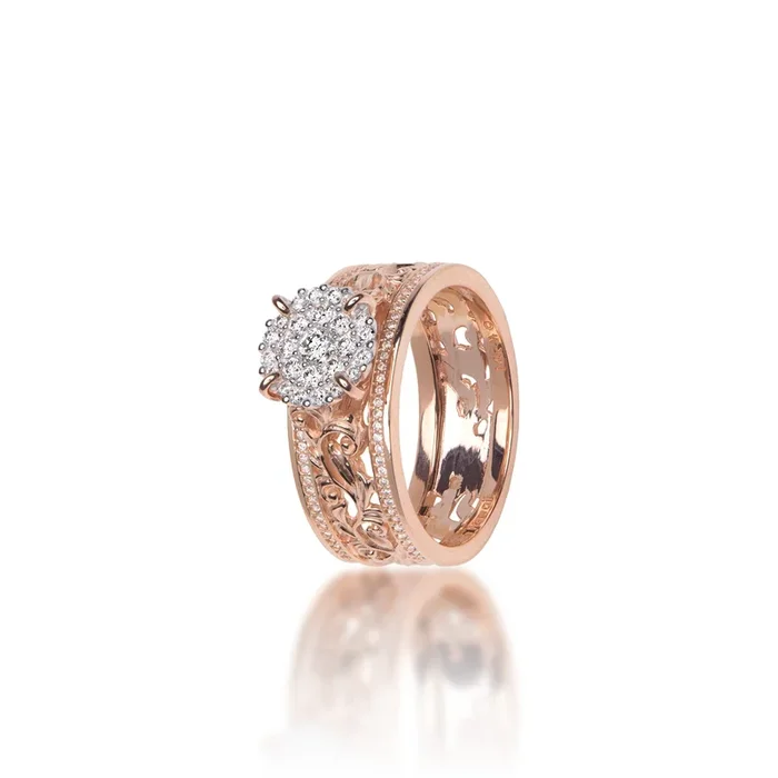 Living Heirloom Engagement Ring in Rose Gold with Diamonds – 7mm