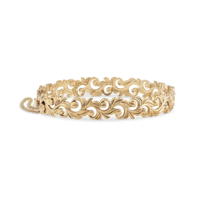 Living Heirloom Hinge Bracelet in Gold – 10mm