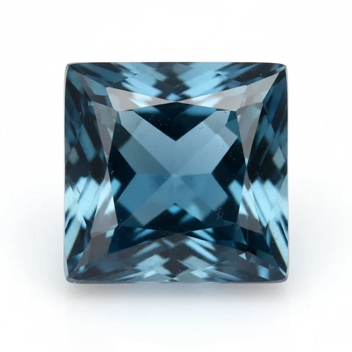 London Blue topaz 1PC Chunky 14×14 MM Square Faceted Blue Genuine Semi Precious Loose Gems