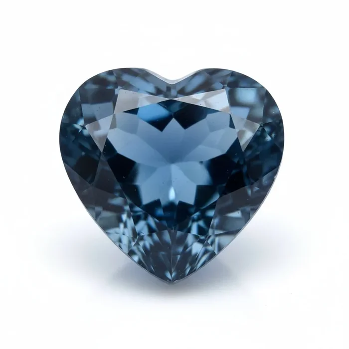 London Blue topaz 1PC Chunky 15×15 MM Heart Faceted Blue Superior Semi Precious Loose Gemstone