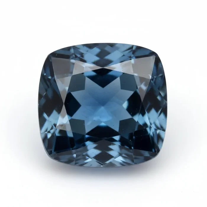 London Blue topaz 1PC Medium 9×9 MM Cushion Faceted Blue Lustrous Semi Precious Gems