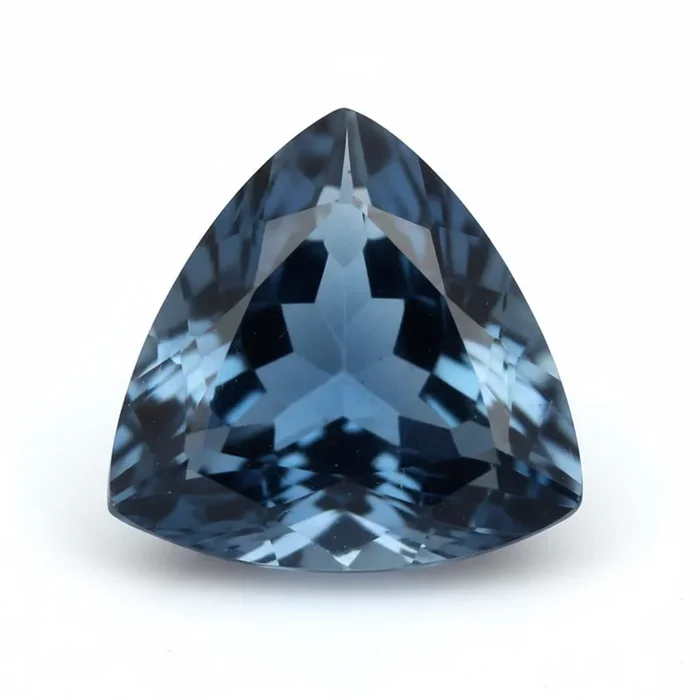 London Blue topaz 1PC Medium 9×9 MM Triangle Faceted Blue Lustrous Semi Precious Gems
