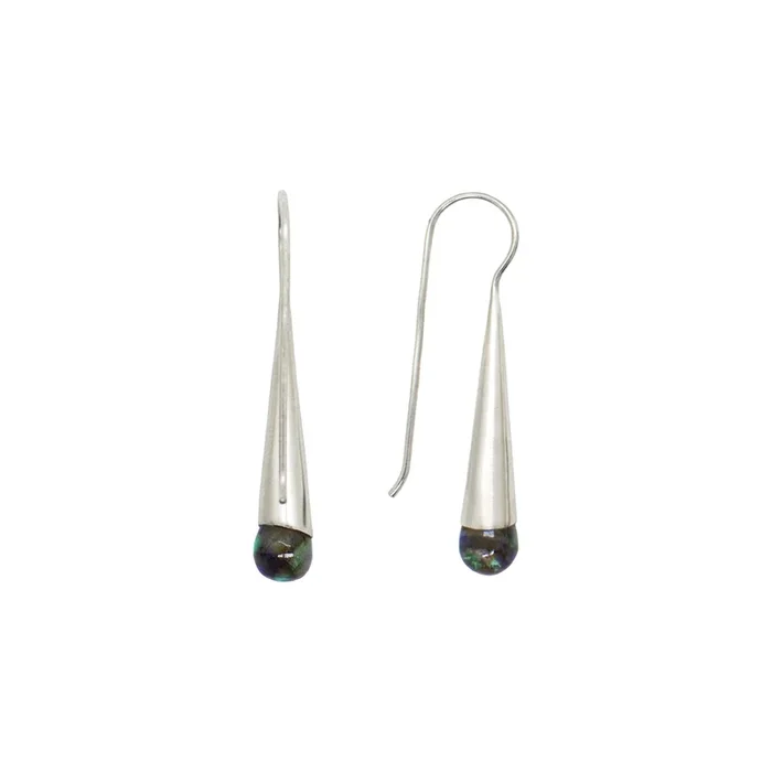 Long & Lean Drop Earrings in Labradorite & Silver
