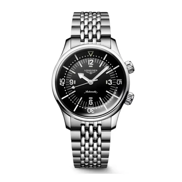 Longines Legend Diver automatic watch black dial steel bracelet 39 mm L3.764.4.50.7 – Lepage