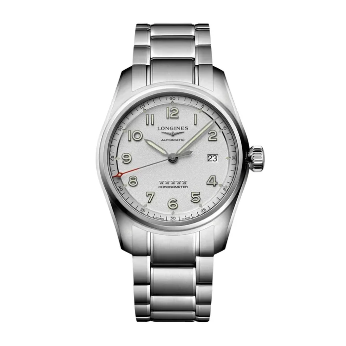 Longines Spirit watch auto silver plated steel bracelet 40mm, Longines watch