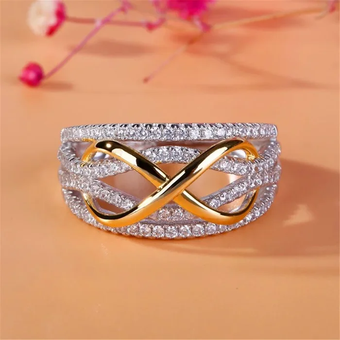 LOREDANA Ladies fashion micro – inlaid zircon creative closed cycle style metal ring.Multicolored ornament suits party wedding