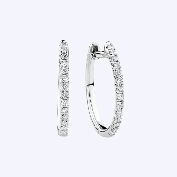 Lory 15mm Diamond Hoop Earrings