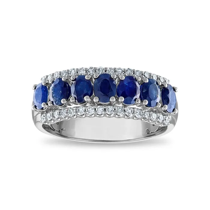 LoveSong Blue Sapphire and Diamond Ring in 10KT White Gold