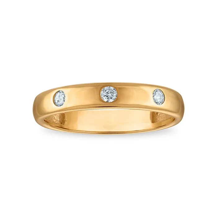 LoveSong Lab Grown Diamond Accent Ring in 18KT Gold Vermeil. Size 7