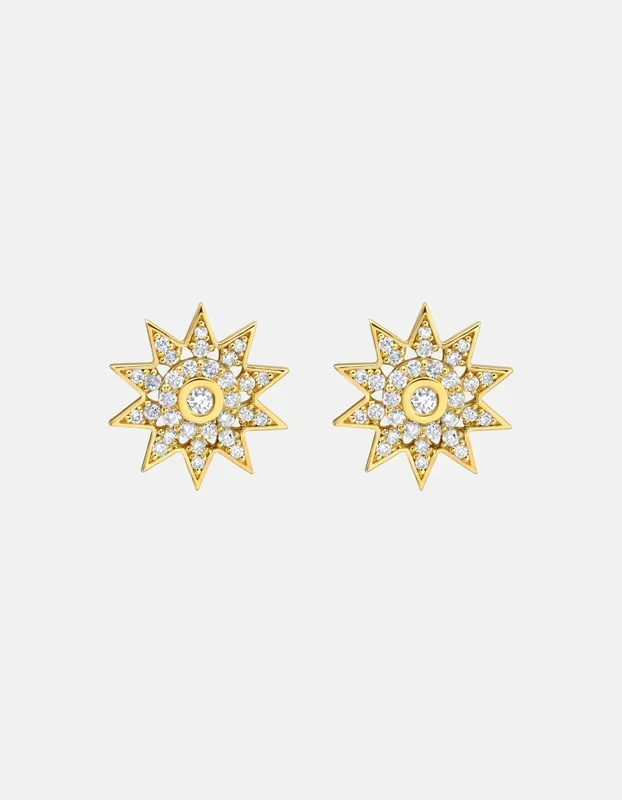 Lumière Diamond Star Post Back Earrings