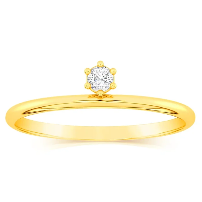 Luminesce Lab Grown 0.05Ct Diamond Ring in 9ct Yellow Gold