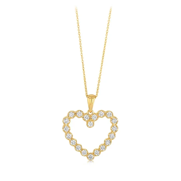 Luminesce Lab Grown 1/2 Carat Diamond Heart Pendant on 45cm Chain in 9ct Yellow Gold