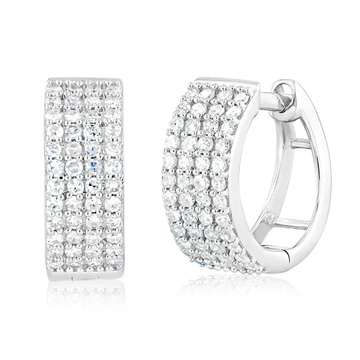 Luminesce Lab Grown 1/2 Carat Diamond Sterling Silver Hoop Earrings