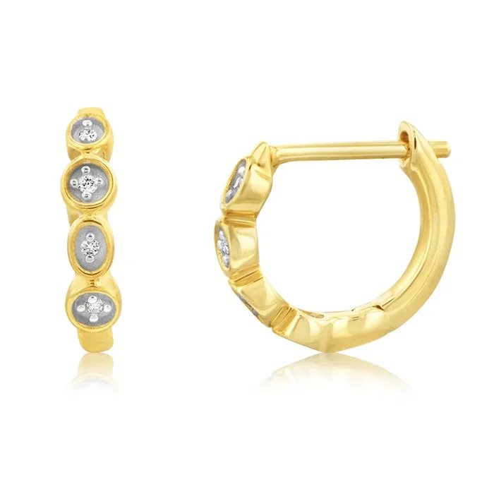 Luminesce Lab Grown 1/3 Carat Diamond hoops in 9ct Yellow Gold