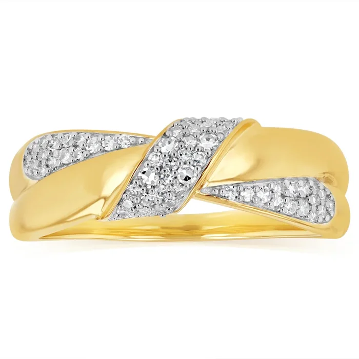 Luminesce Lab Grown 1/4 Carat Diamond Ring in Gold Plated Silver