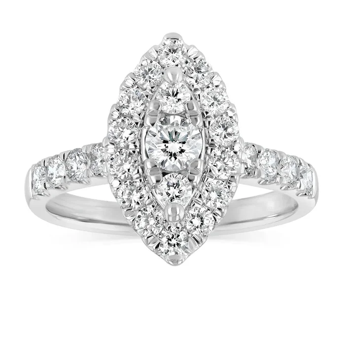 Luminesce Lab Grown 1 Carat Diamond Marquise Ring Shape in 9ct White Gold