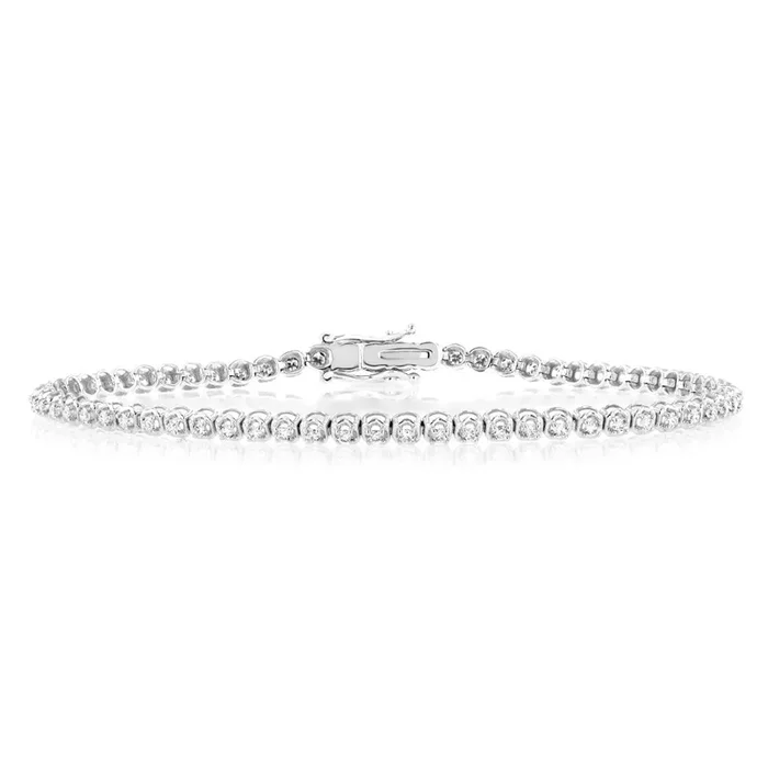 Luminesce Lab Grown 1 Carat Diamond Tennis Bracelet in Sterling Silver