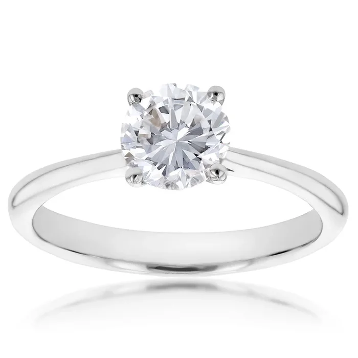 Luminesce Lab Grown 1 Carat Solitaire 4 Claw Ring in 14ct White Gold