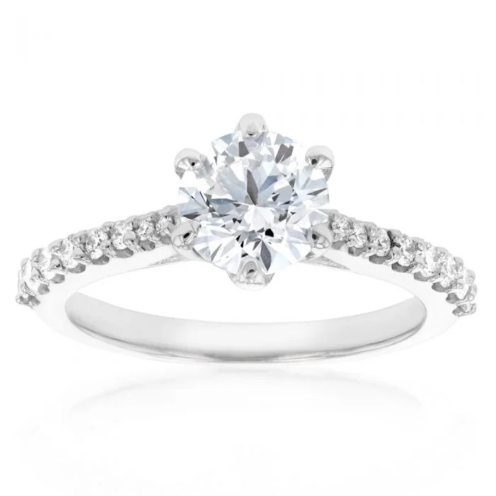 Luminesce Lab Grown 14ct White Gold 1.4 Carat Fancy Diamond Ring