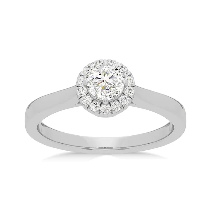 Luminesce Lab Grown 18ct White Gold 0.35 Carat Diamond Halo Ring