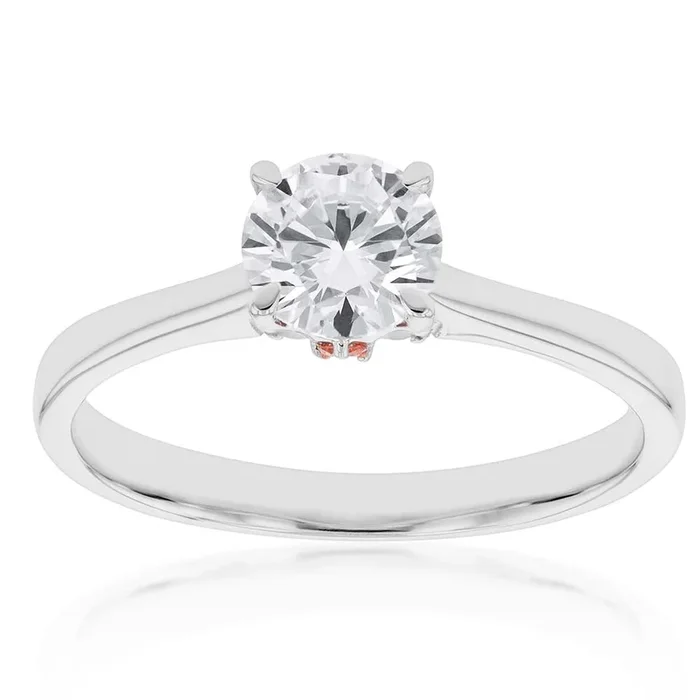 Luminesce Lab Grown 18ct White Gold 1 Carat Diamond Solitaire Engagment Ring