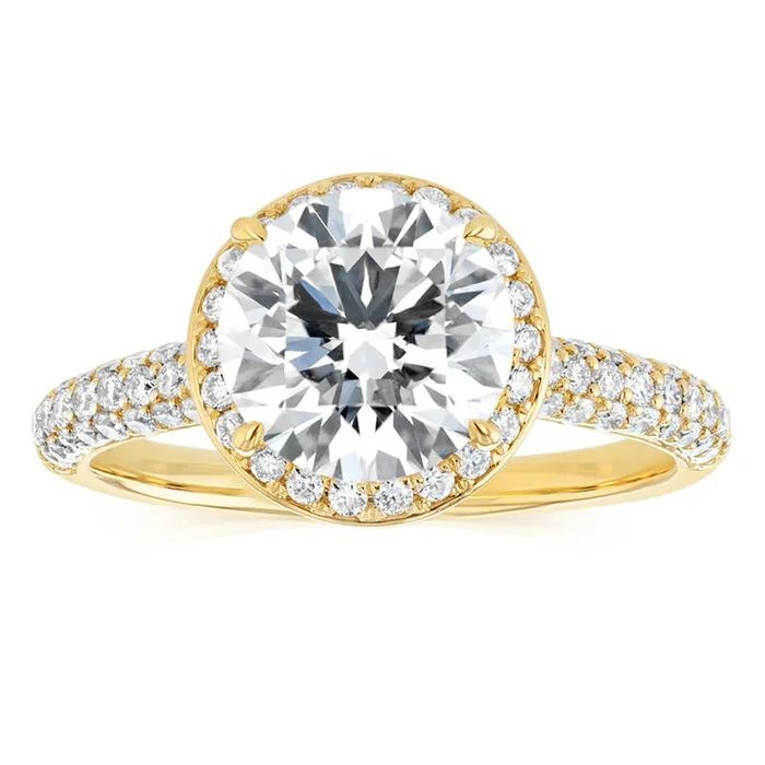 Luminesce Lab Grown 2.5 Carats with 2 Carats Center Diamond in 9ct Yellow Gold