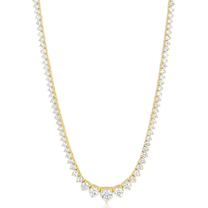 Luminesce Lab Grown 5 Carat Diamond Tennis Necklace in 9ct Yellow Gold