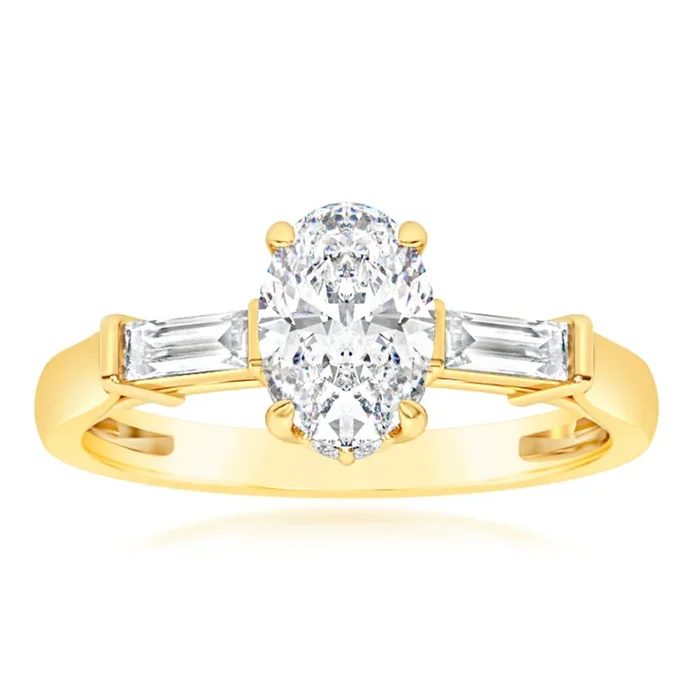 Luminesce Lab Grown 9ct Yellow Gold 1.20 Carat Diamond Solitaire Fancy Ring