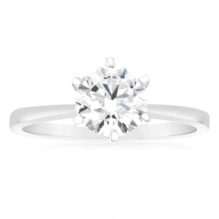 Luminesce Lab Grown Certified 2 Carat Solitaire Ring in 18ct White Gold