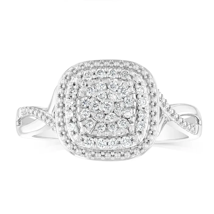 Luminesce Lab Grown Diamond 1/4 Carat Dress Ring in Sterling Silver