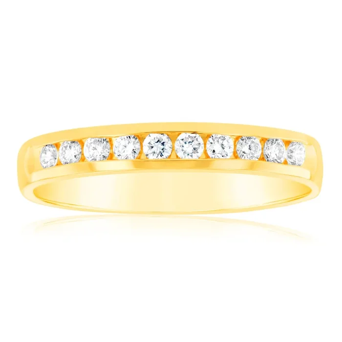 Luminesce Lab Grown Diamond 1/5 Carat Eternity Ring in 9ct Yellow Gold