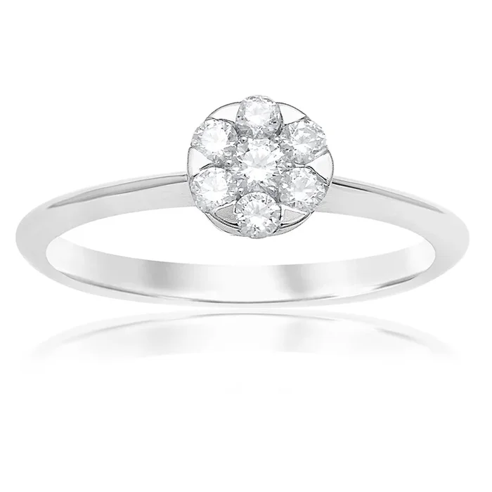 Luminesce Laboratory Grown 9ct White Gold 1/5 Carat Diamond Dress Ring