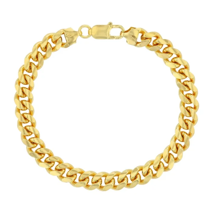 Luxe Layers 14KT Yellow Gold Plated Sterling Silver 8.5-inch 8.35MM Miami Cuban Link Bracelet