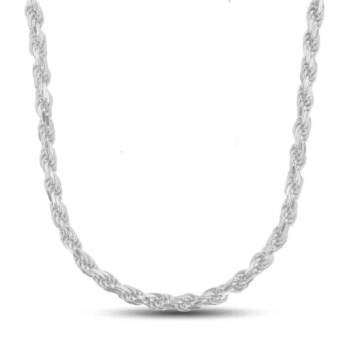 Luxe Layers Sterling Silver 30-inch 5.7MM Diamond-cut Rope Chain