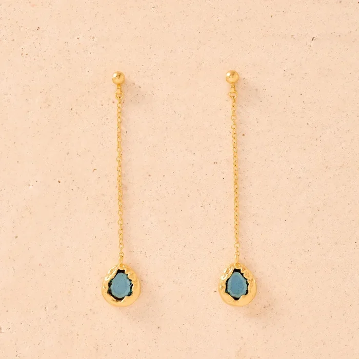 Lysia Blue Long Earrings