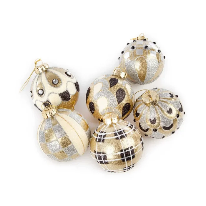 MacKenzie-Childs Golden Hour Glass Ball Ornaments – Set of 6