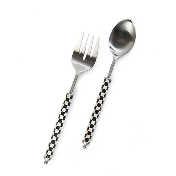 MacKenzie-Childs Supper Club Salad Serving Set – Courtly Check