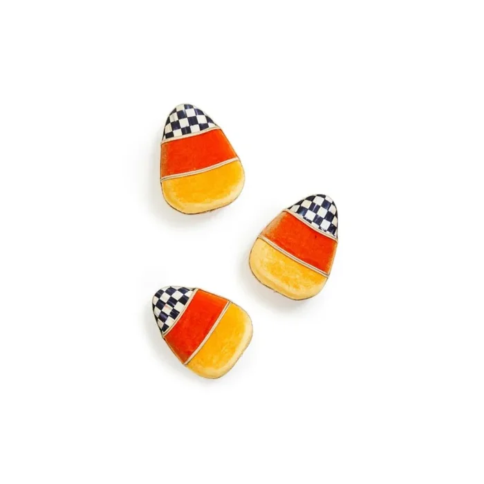 MacKenzie-Childs Trick or Treat Plush Candy Corn Hanging Decor – Set of 3