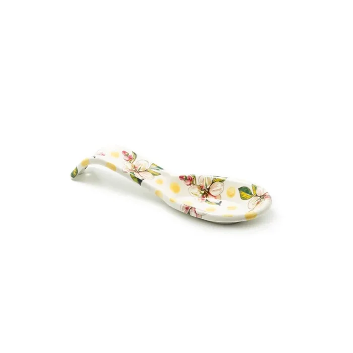 MacKenzie-Childs Wildflowers Enamel Spoon Rest – Yellow
