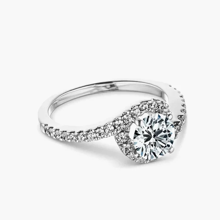 Madison Lab Grown Diamond Halo Bypass Wedding Set